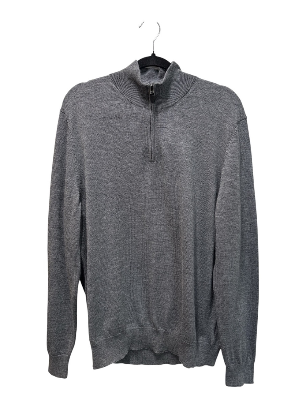 NWT Jos A Bank Traveler Men’s Merino Wool 1/4 Zip Sweater Gray Large